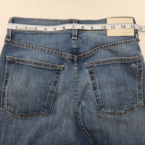 Rag & Bone Sofie High Rise Ankle Ultra Wide Leg Jeans 26 Raw Hem Kayden Blue - Picture 4 of 16